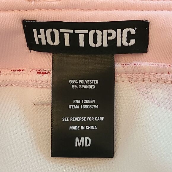 Hot Topic Pink Red Green Novelty Strawberry Print Overalls Shortalls Size M - Picture 12 of 14